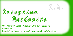 krisztina matkovits business card